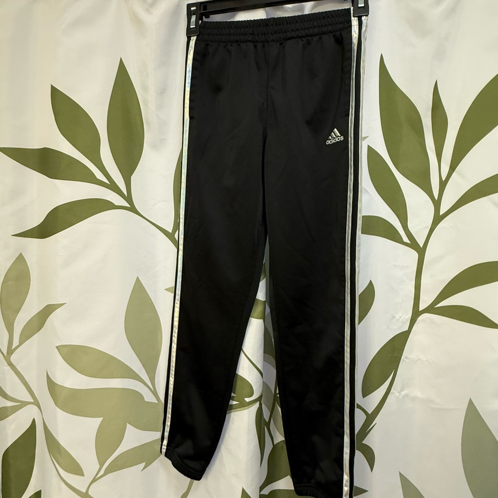 adidas Kids Black Tracksuit with White Accents - Picture 7 of 8